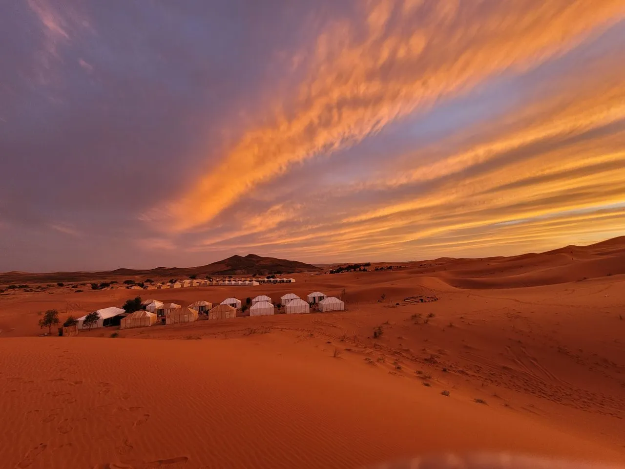 Desert camp beneath the stars near Merzouga
